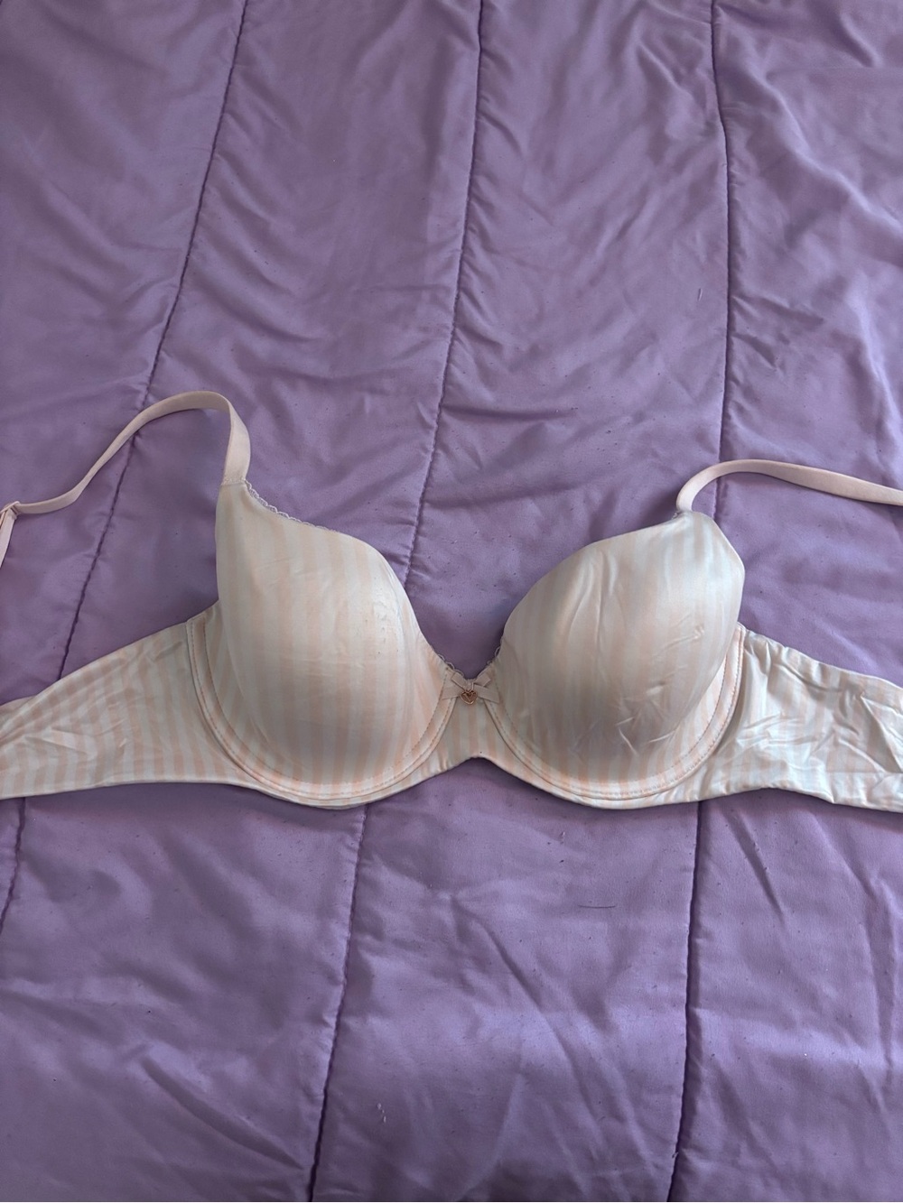 Victoria's Secret Peachy Pink Striped Push-Up Bra